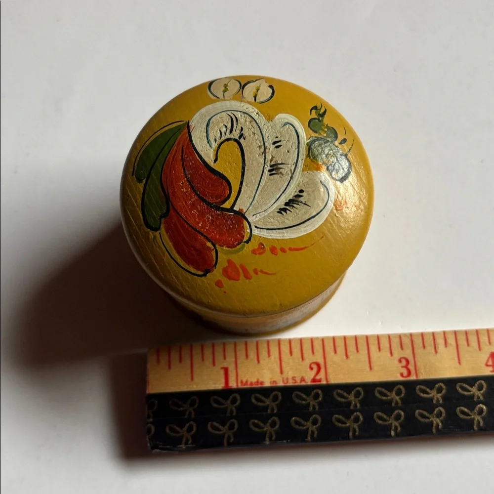 Rosemaling Ring Box Frozen Decor Norwegian Ring Box Vintage Hand Painted Box